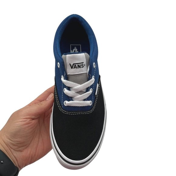 Vans Doheny Youth Boys Casual Canvas Sneakers Size 3-5 Blue/ Black Lace up Shoes - Picture 9 of 16